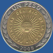 1 песо Аргентины 2008 года