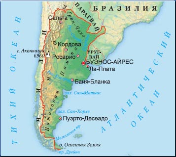 карта Аргентины